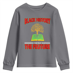 Black History Month Youth Sweatshirt Honoring The Past Inspiring The Future TS09 Charcoal Print Your Wear