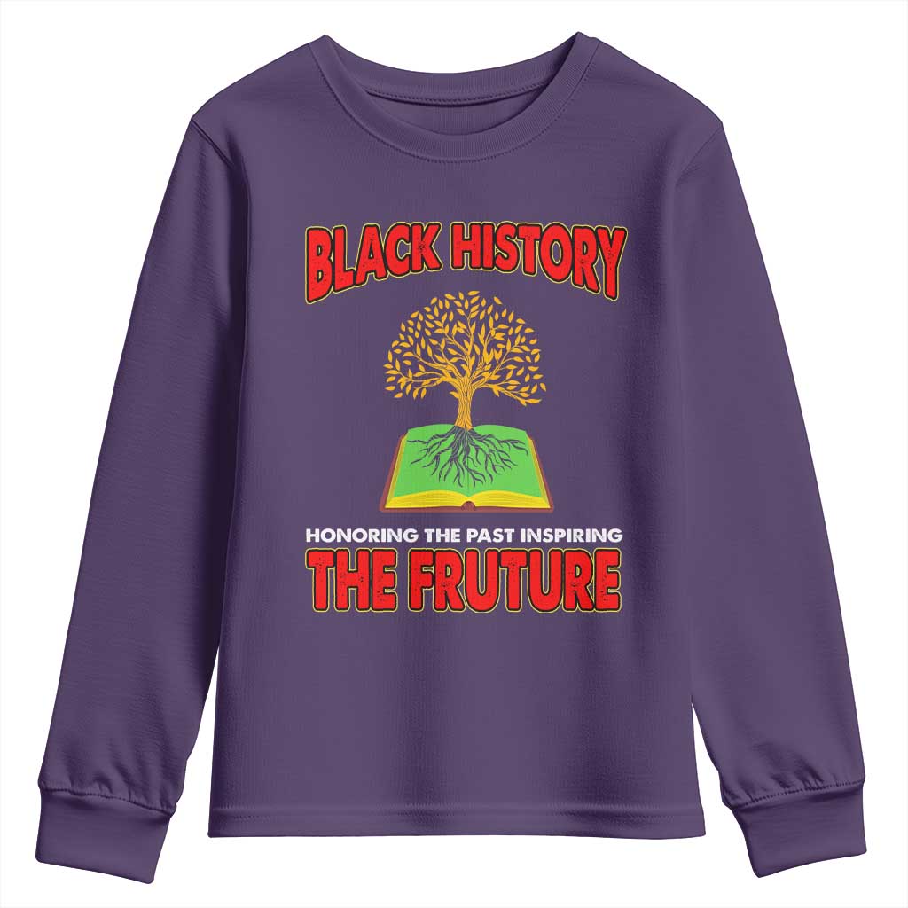 Black History Month Youth Sweatshirt Honoring The Past Inspiring The Future TS09 Purple Print Your Wear