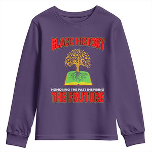 Black History Month Youth Sweatshirt Honoring The Past Inspiring The Future TS09 Purple Print Your Wear