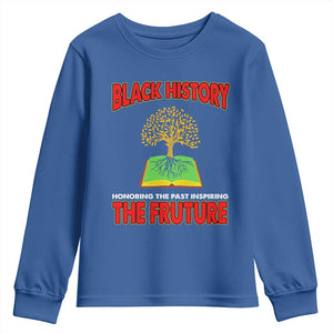 Black History Month Youth Sweatshirt Honoring The Past Inspiring The Future TS09 Royal Blue Print Your Wear
