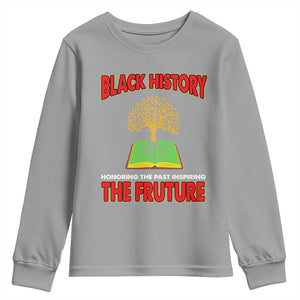 Black History Month Youth Sweatshirt Honoring The Past Inspiring The Future TS09 Sport Gray Print Your Wear