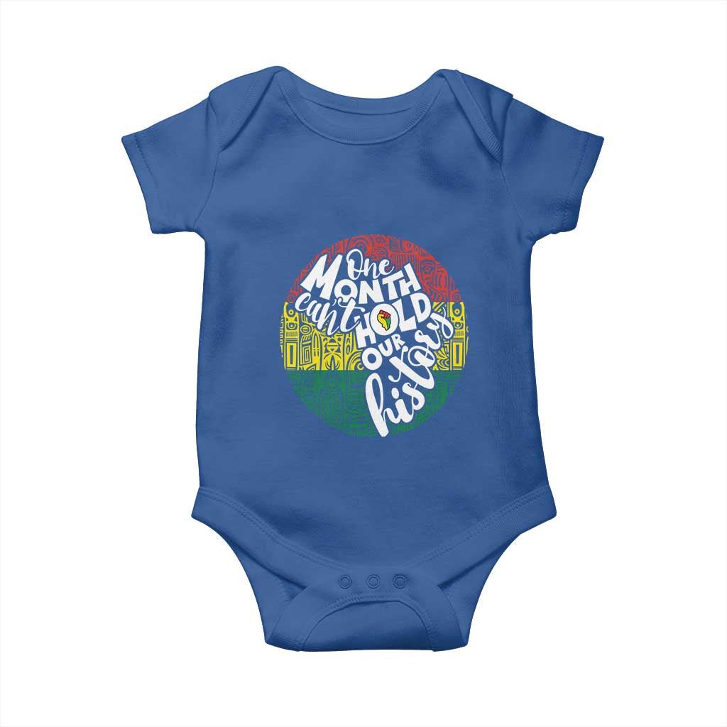 Black Pride Baby Onesie One Month Can't Hold Our History TS09 Royal Blue Print Your Wear