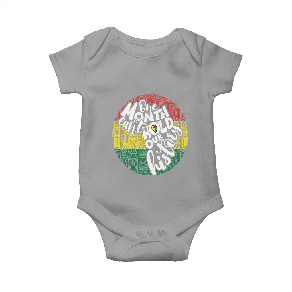 Black Pride Baby Onesie One Month Can't Hold Our History TS09 Sport Gray Print Your Wear
