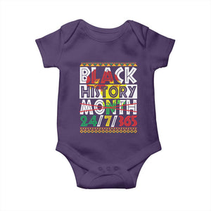 Black History Baby Onesie 24/7/365 Pride African American TS09 Purple Print Your Wear