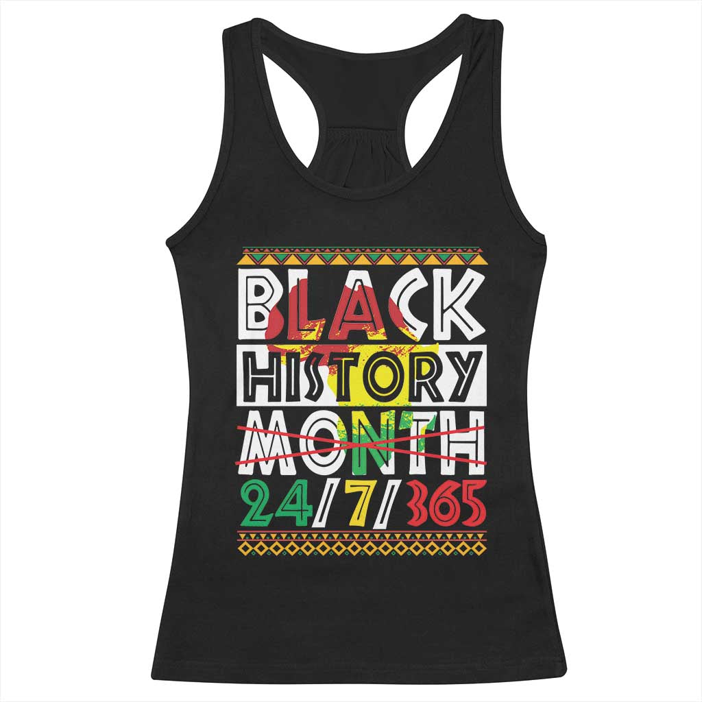 Black History Racerback Tank Top 24/7/365 Pride African American TS09 Black Print Your Wear