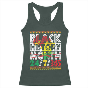 Black History Racerback Tank Top 24/7/365 Pride African American TS09 Dark Forest Green Print Your Wear