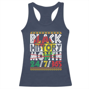 Black History Racerback Tank Top 24/7/365 Pride African American TS09 Navy Print Your Wear