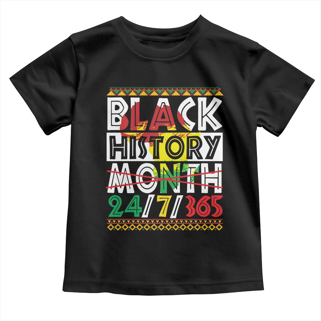 Black History Toddler T Shirt 24/7/365 Pride African American TS09 Black Print Your Wear