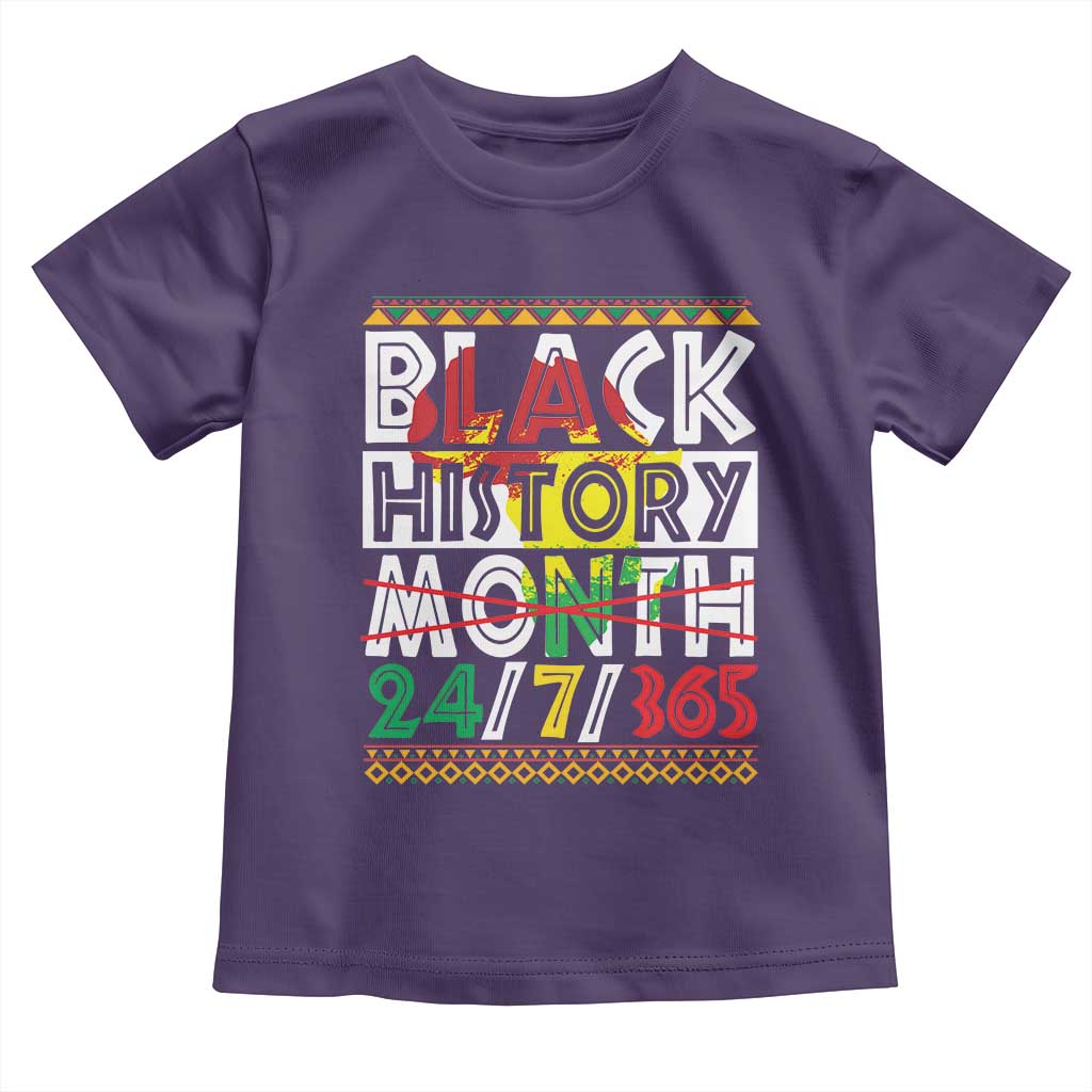 Black History Toddler T Shirt 24/7/365 Pride African American TS09 Purple Print Your Wear