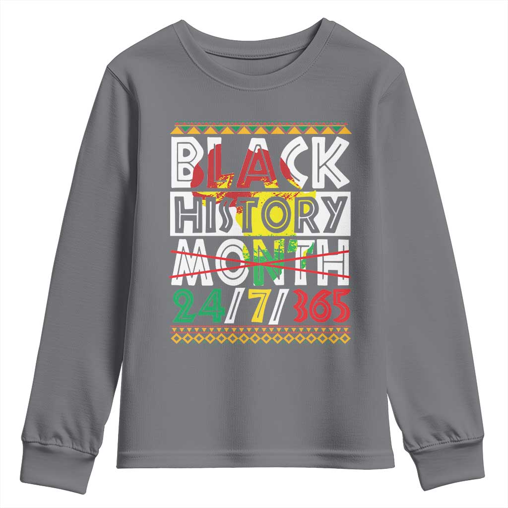 Black History Youth Sweatshirt 24/7/365 Pride African American TS09 Charcoal Print Your Wear