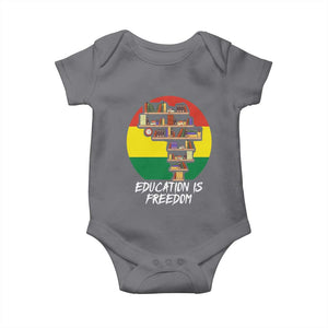Black History Month Baby Onesie Education Is Freedom African American Educator TS09 Charcoal Print Your Wear