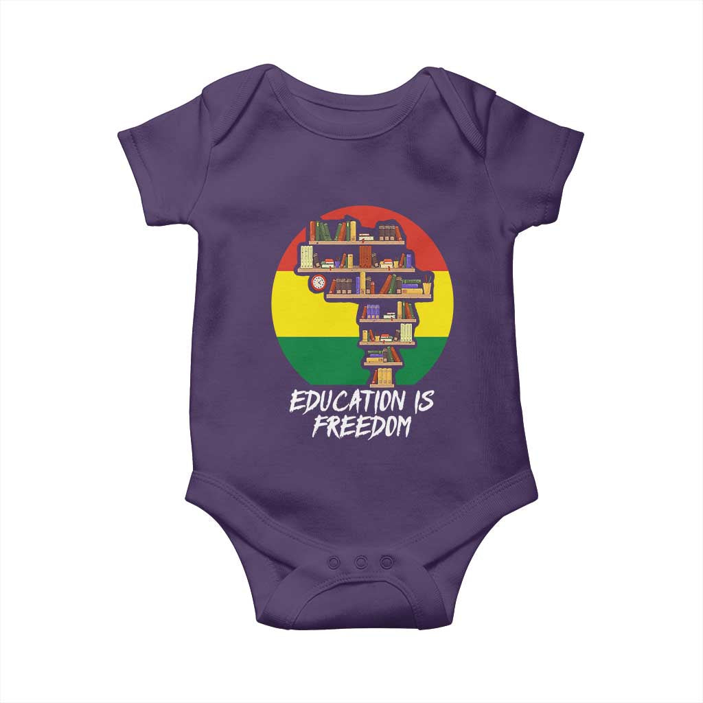 Black History Month Baby Onesie Education Is Freedom African American Educator TS09 Purple Print Your Wear