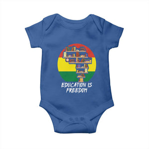 Black History Month Baby Onesie Education Is Freedom African American Educator TS09 Royal Blue Print Your Wear
