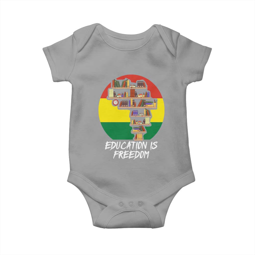 Black History Month Baby Onesie Education Is Freedom African American Educator TS09 Sport Gray Print Your Wear