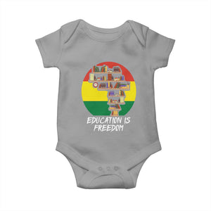 Black History Month Baby Onesie Education Is Freedom African American Educator TS09 Sport Gray Print Your Wear