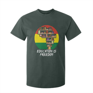 Black History Month T Shirt For Kid Education Is Freedom African American Educator TS09 Dark Forest Green Print Your Wear
