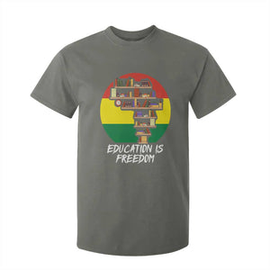 Black History Month T Shirt For Kid Education Is Freedom African American Educator TS09 Military Green Print Your Wear
