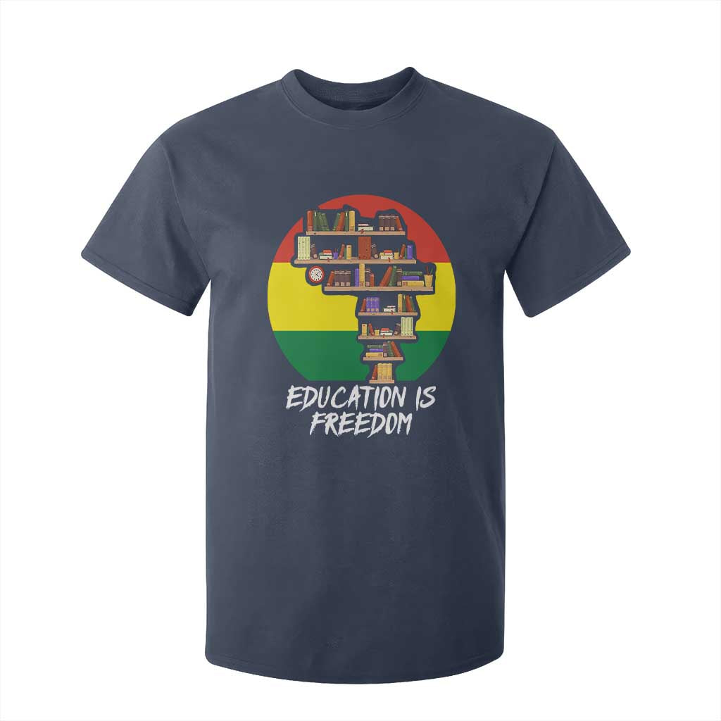 Black History Month T Shirt For Kid Education Is Freedom African American Educator TS09 Navy Print Your Wear