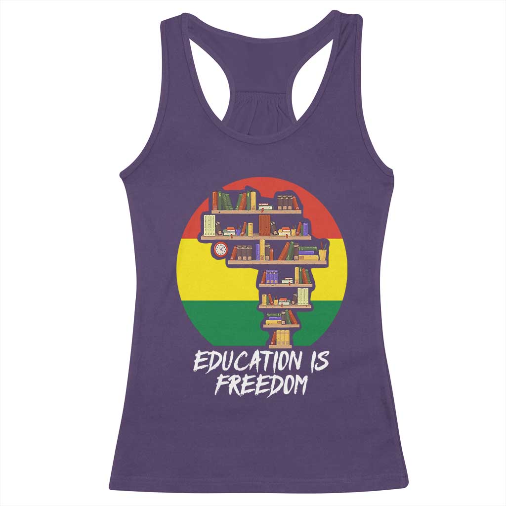 Black History Month Racerback Tank Top Education Is Freedom African American Educator TS09 Purple Print Your Wear