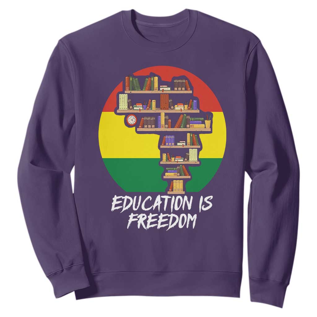 Black History Month Sweatshirt Education Is Freedom African Americans TS09 Purple Printyourwear