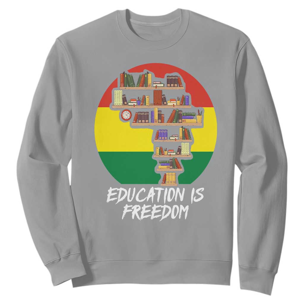 Black History Month Sweatshirt Education Is Freedom African Americans TS09 Sport Gray Printyourwear