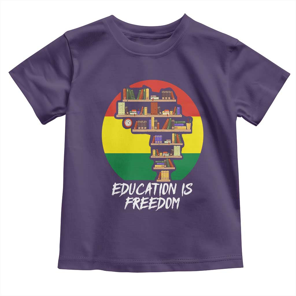 Black History Month Toddler T Shirt Education Is Freedom African American Educator TS09 Purple Print Your Wear