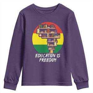 Black History Month Youth Sweatshirt Education Is Freedom African American Educator TS09 Purple Print Your Wear
