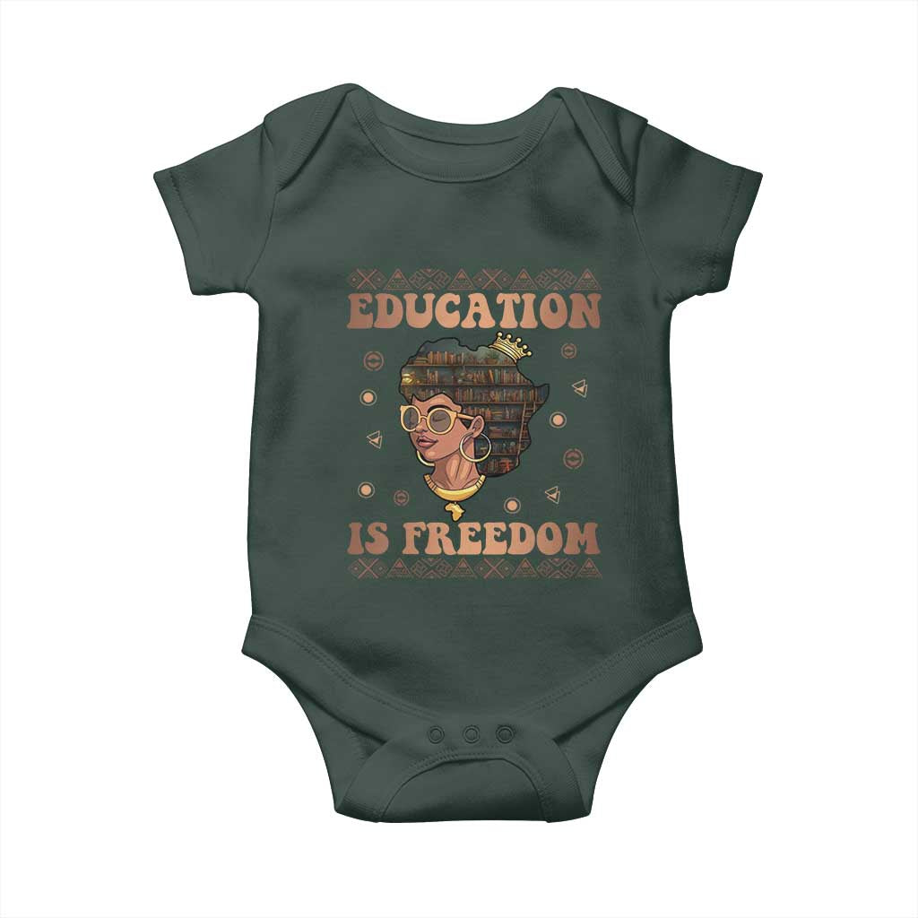 Black Teacher Baby Onesie Education Is Freedom Black History Month TS09 Print Your Wear