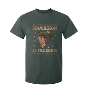 Black Teacher T Shirt For Kid Education Is Freedom Black History Month TS09 Dark Forest Green Print Your Wear