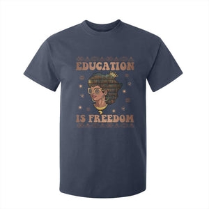 Black Teacher T Shirt For Kid Education Is Freedom Black History Month TS09 Navy Print Your Wear