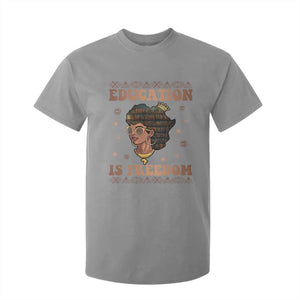 Black Teacher T Shirt For Kid Education Is Freedom Black History Month TS09 Sport Gray Print Your Wear