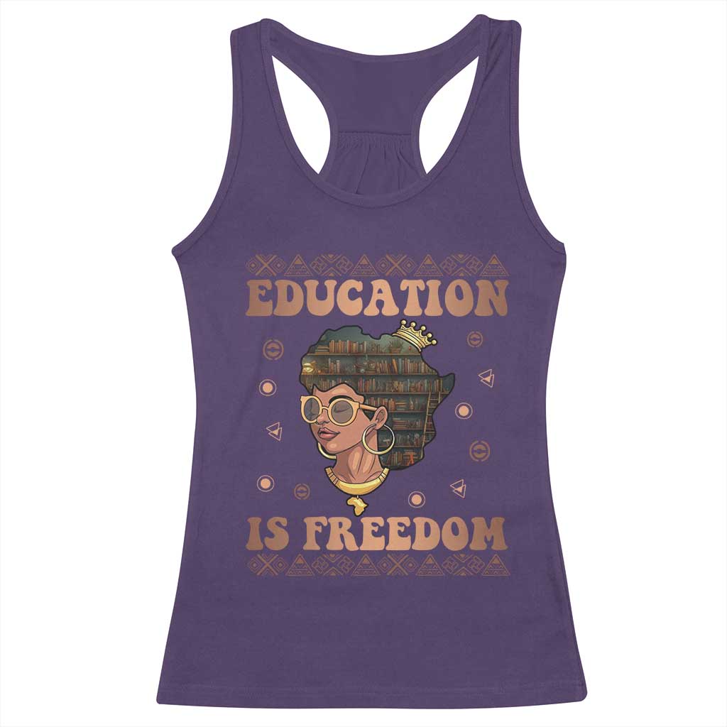 Black Teacher Racerback Tank Top Education Is Freedom Black History Month TS09 Purple Print Your Wear