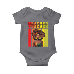 Black Teacher Baby Onesie African American Women School Educate TS09 Charcoal Print Your Wear