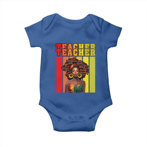 Black Teacher Baby Onesie African American Women School Educate TS09 Royal Blue Print Your Wear
