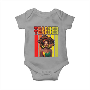 Black Teacher Baby Onesie African American Women School Educate TS09 Sport Gray Print Your Wear