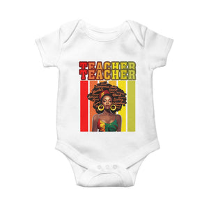 Black Teacher Baby Onesie African American Women School Educate TS09 White Print Your Wear