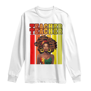 Black Teacher Long Sleeve Shirt African American Women School Educate TS09 White Print Your Wear