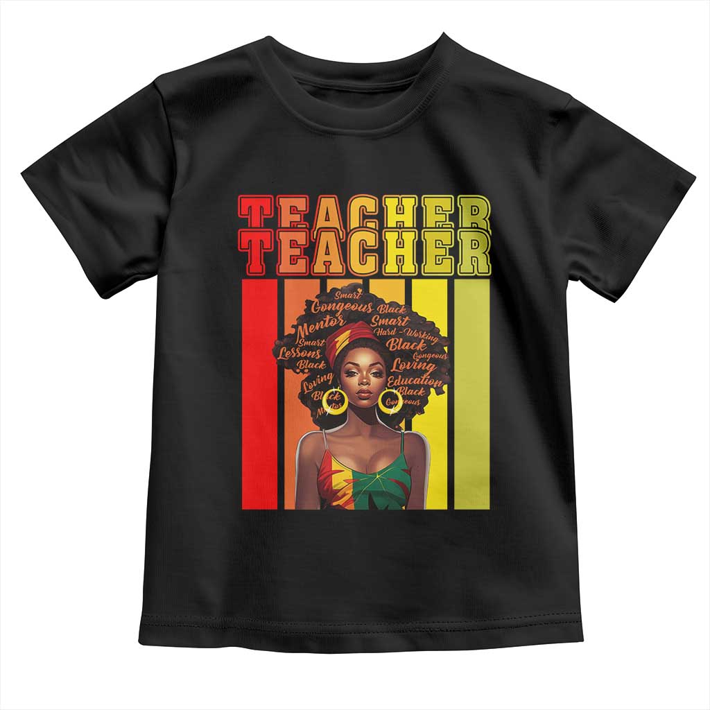 Black Teacher Toddler T Shirt African American Women School Educate TS09 Black Print Your Wear