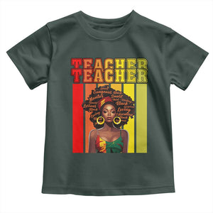 Black Teacher Toddler T Shirt African American Women School Educate TS09 Dark Forest Green Print Your Wear