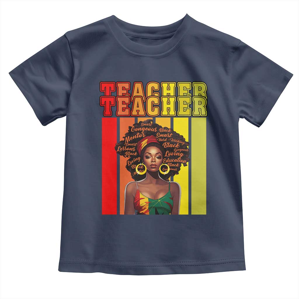 Black Teacher Toddler T Shirt African American Women School Educate TS09 Navy Print Your Wear