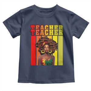 Black Teacher Toddler T Shirt African American Women School Educate TS09 Navy Print Your Wear
