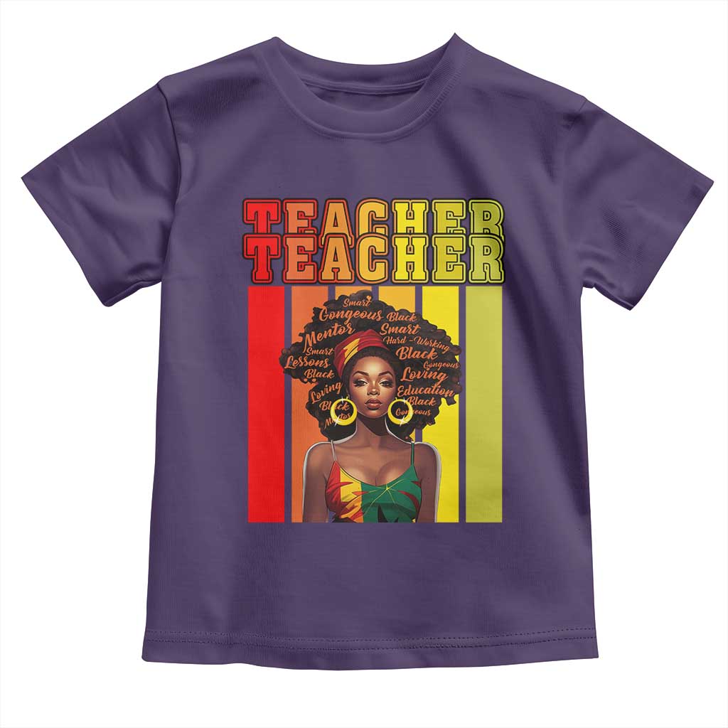 Black Teacher Toddler T Shirt African American Women School Educate TS09 Purple Print Your Wear