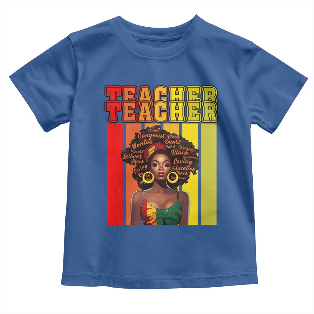 Black Teacher Toddler T Shirt African American Women School Educate TS09 Royal Blue Print Your Wear