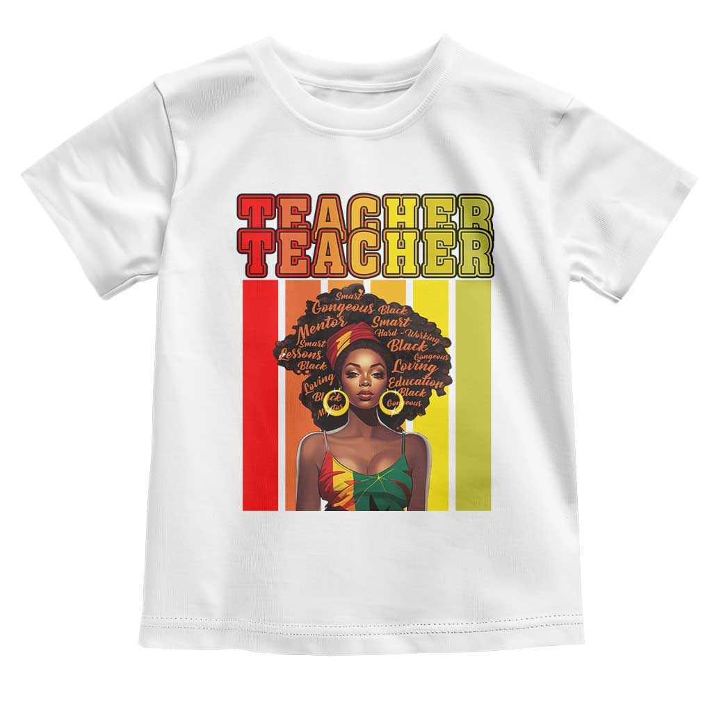 Black Teacher Toddler T Shirt African American Women School Educate TS09 White Print Your Wear