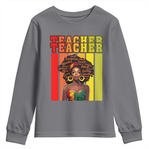 Black Teacher Youth Sweatshirt African American Women School Educate TS09 Charcoal Print Your Wear