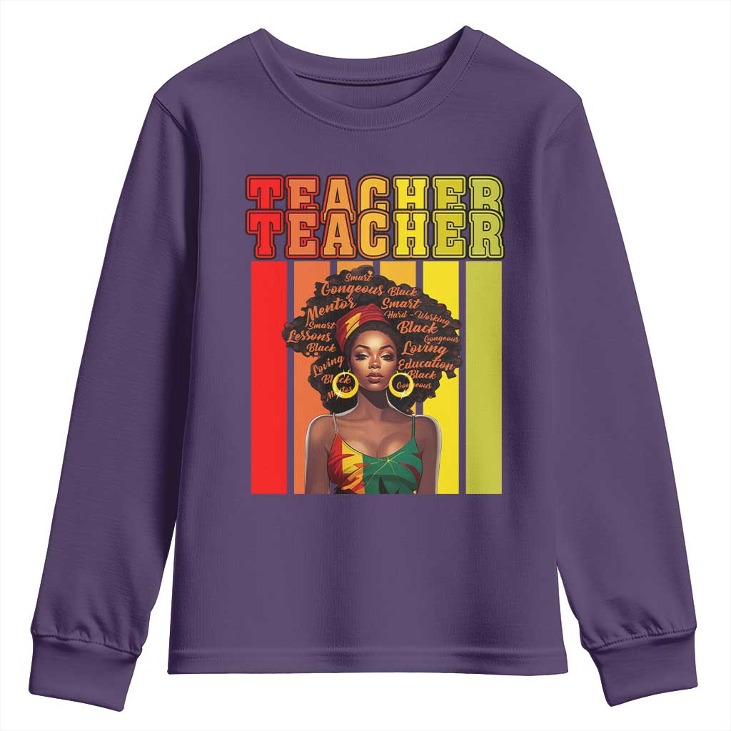 Black Teacher Youth Sweatshirt African American Women School Educate TS09 Purple Print Your Wear