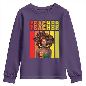 Black Teacher Youth Sweatshirt African American Women School Educate TS09 Purple Print Your Wear