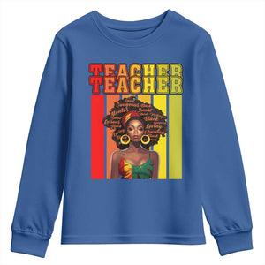 Black Teacher Youth Sweatshirt African American Women School Educate TS09 Royal Blue Print Your Wear
