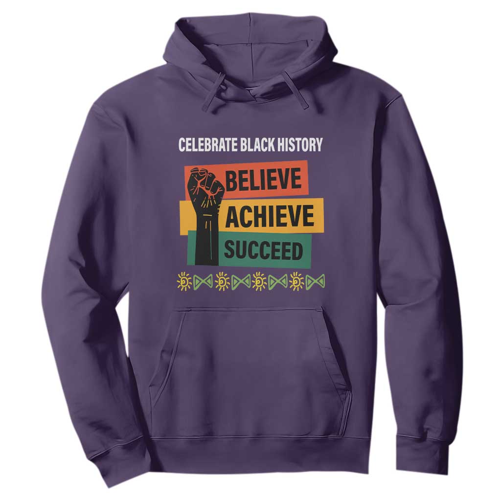 Black History Month Hoodie Believe Achieve Succeed African Americans TS09 Purple Printyourwear
