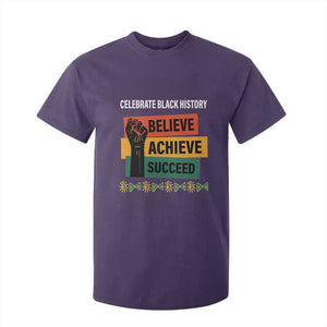 Black History Month T Shirt For Kid Believe Achieve Succeed African Americans TS09 Purple Print Your Wear